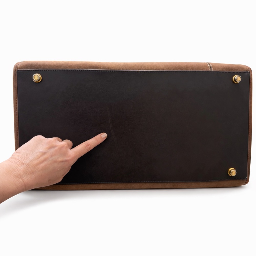 DVF Diane Von Furstenberg Garment Weekender CarryOn Leather Travel Bag w Gold HW - Picture 16 of 16